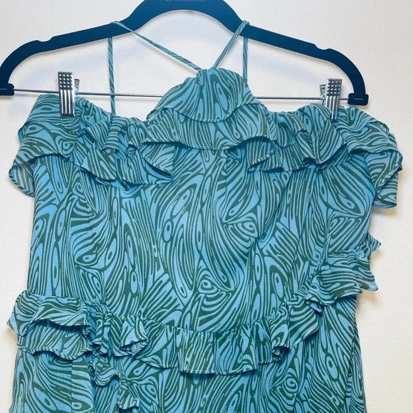 NWT Cinq a Sept Rayner Asymmetric Ruffle Midi-Dress - Abstract Asymmetric - Picture 5 of 8